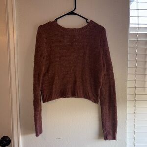 Z Supply Warm Brown/ maroon Crew Neck Sweater